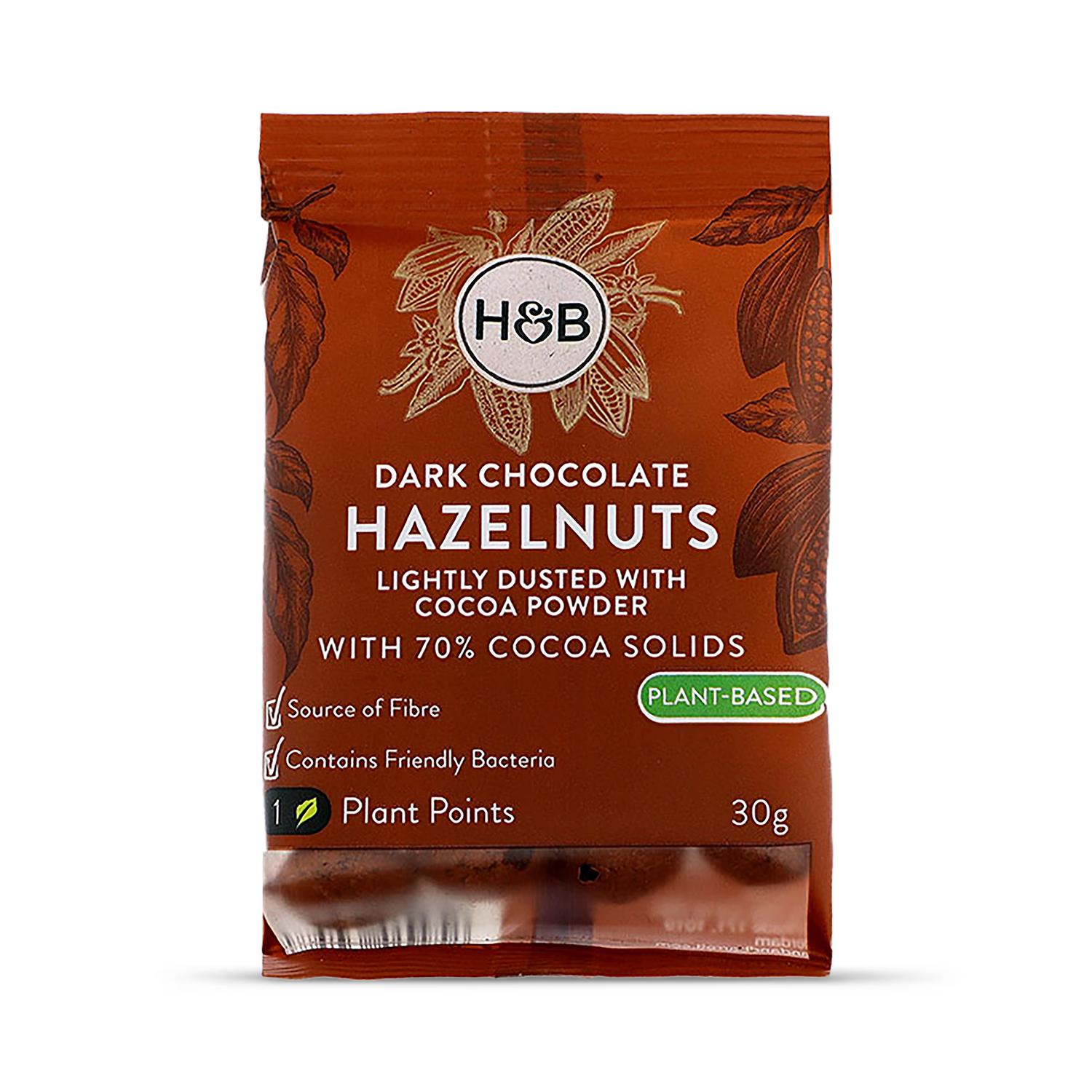 Holland & Barrett dark chocolate hazelnuts 30g, UK version