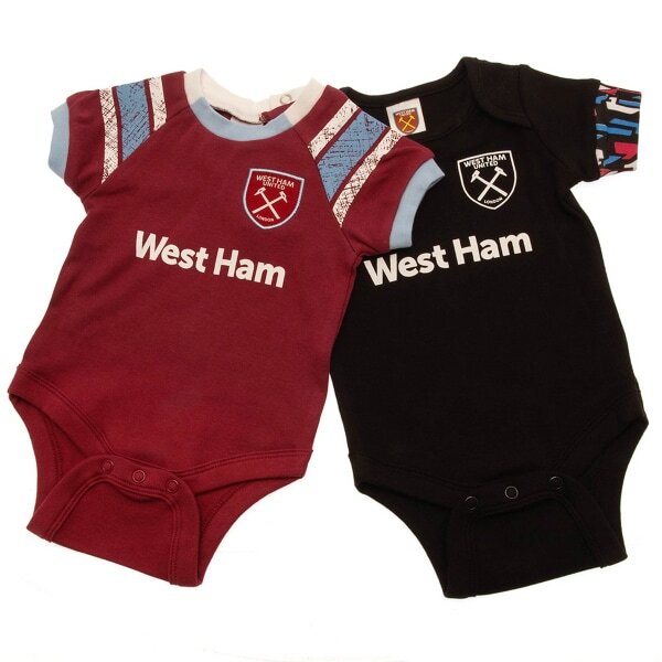 West Ham United FC Baby Sleepsuit (Pack of 2) (9-12 Months)