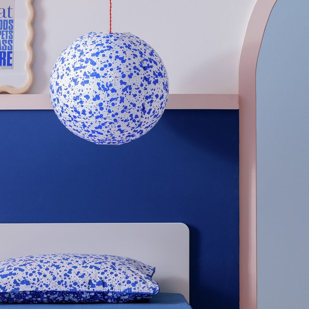 Habitat blue patterned lampshade 50cm imported from the UK