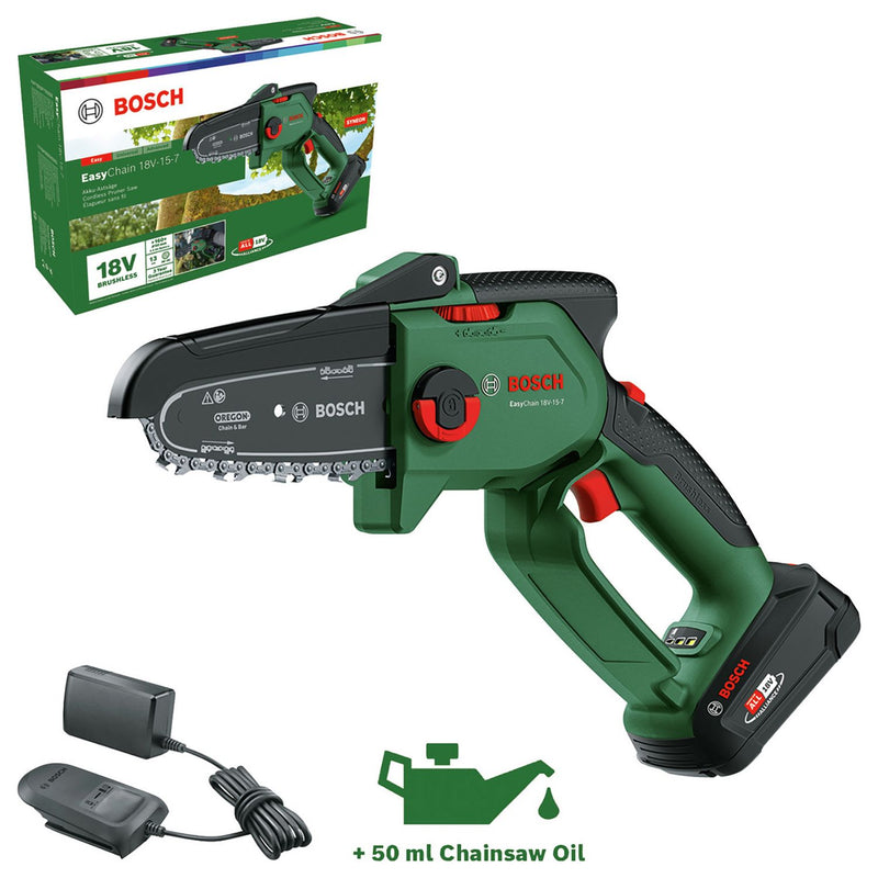Bosch EasyChain cordless pruner saw 18V 13cm, imported from the UK