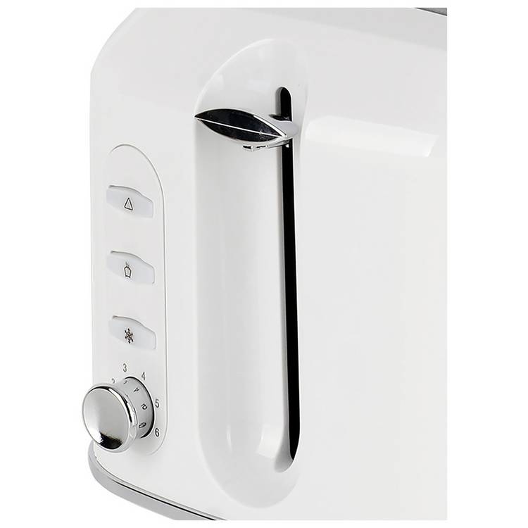 Cookworks Texture Tilly 2 slice toaster white, UK version