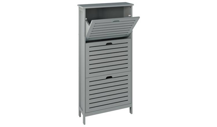 GFW Bergen shoe storage cabinet grey - British product