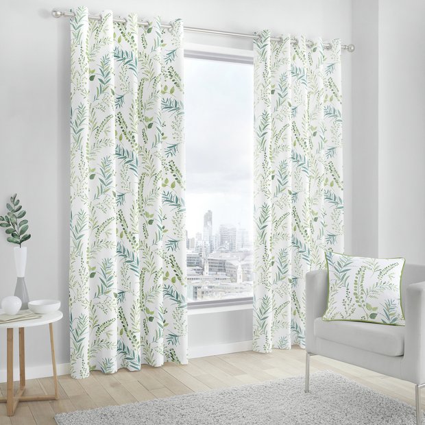 Fusion Fernworthy Floral Eyelet curtains 117x137cm (British brand)