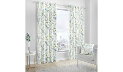 Argos Fusion Fernworthy Floral Green Eyelet Curtains 117x137cm- Buy online at McGrocer