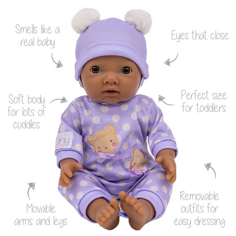 Tiny Treasures Lilac Baby Doll 14 inch - British brand