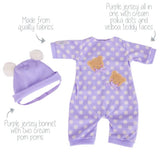 Tiny Treasures Lilac Baby Doll 14 inch - British brand