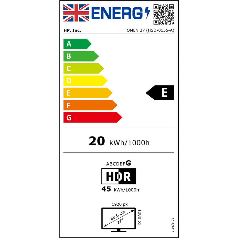 HP Omen 27in 165Hz gaming monitor - British product