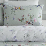Catherine Lansfield Songbird Print Sage bedding set single, UK version