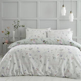 Catherine Lansfield Songbird Print Sage bedding set single, UK version