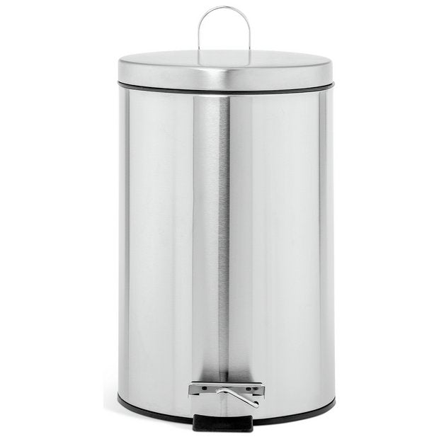Argos Home 12 litre stainless steel pedal bin, imported from the UK
