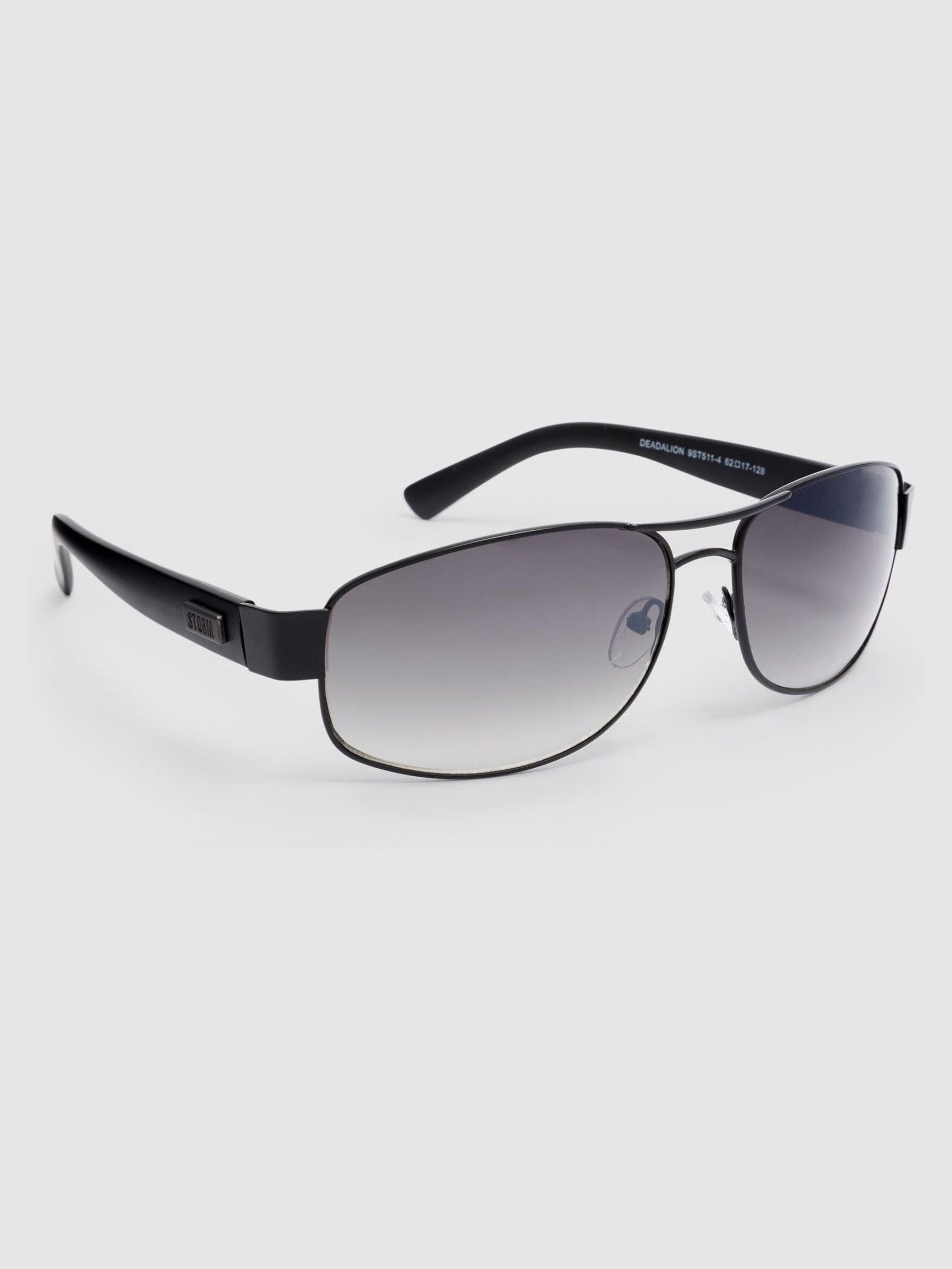 Schwarze Deadlion Sonnenbrille mit verspiegelten Gläsern mit Farbverlauf (britische Marke)
