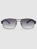 Schwarze Deadlion Sonnenbrille mit verspiegelten Gläsern mit Farbverlauf (britische Marke)