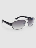 Schwarze Deadlion Sonnenbrille mit verspiegelten Gläsern mit Farbverlauf (britische Marke)