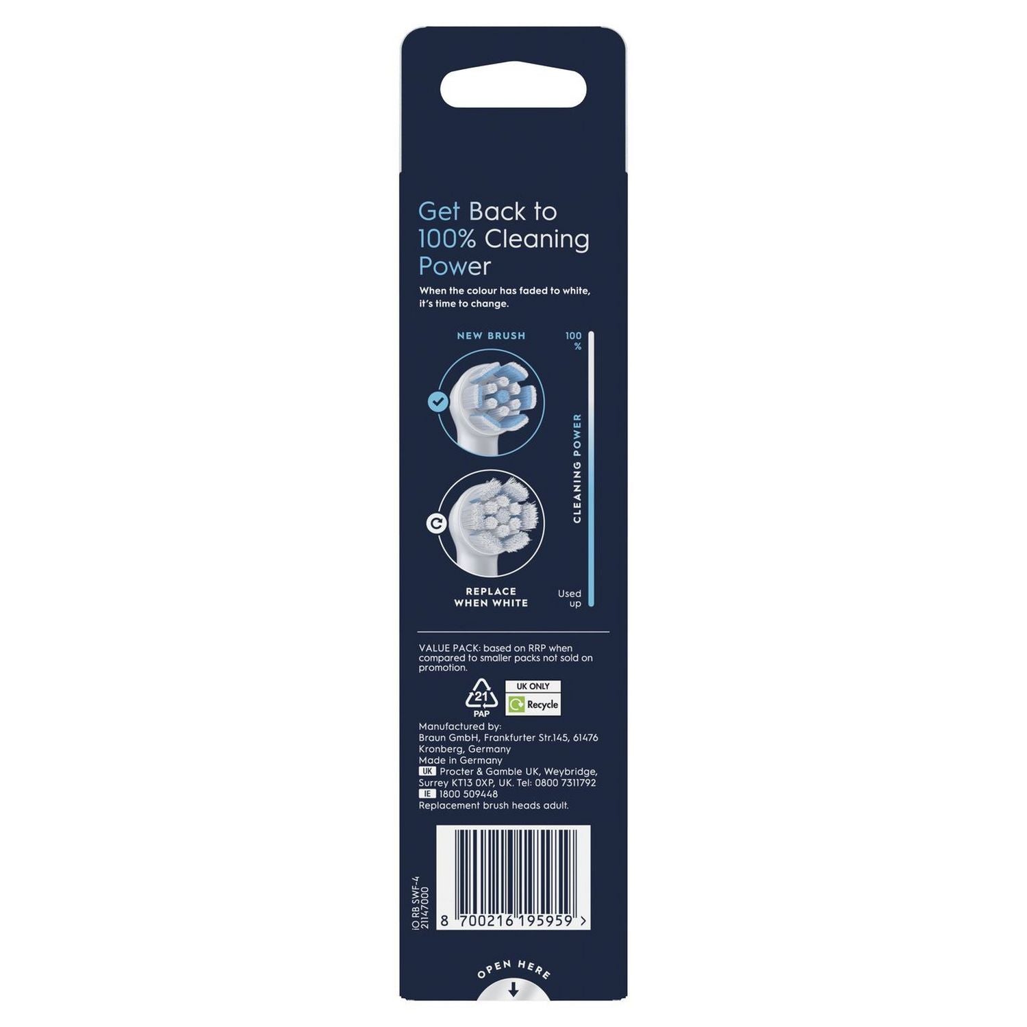 Oral-B iO Gentle Care toothbrush heads 4 pack - British product