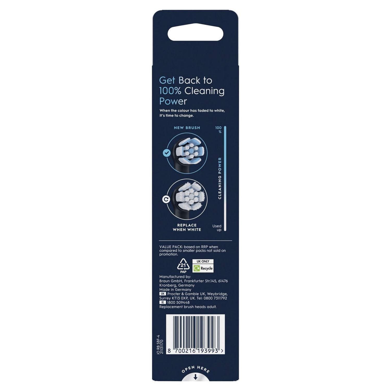 Oral-B iO Gentle Care toothbrush heads 4 pack, UK version