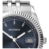 Sekonda men's blue dial stainless steel watch (British brand)