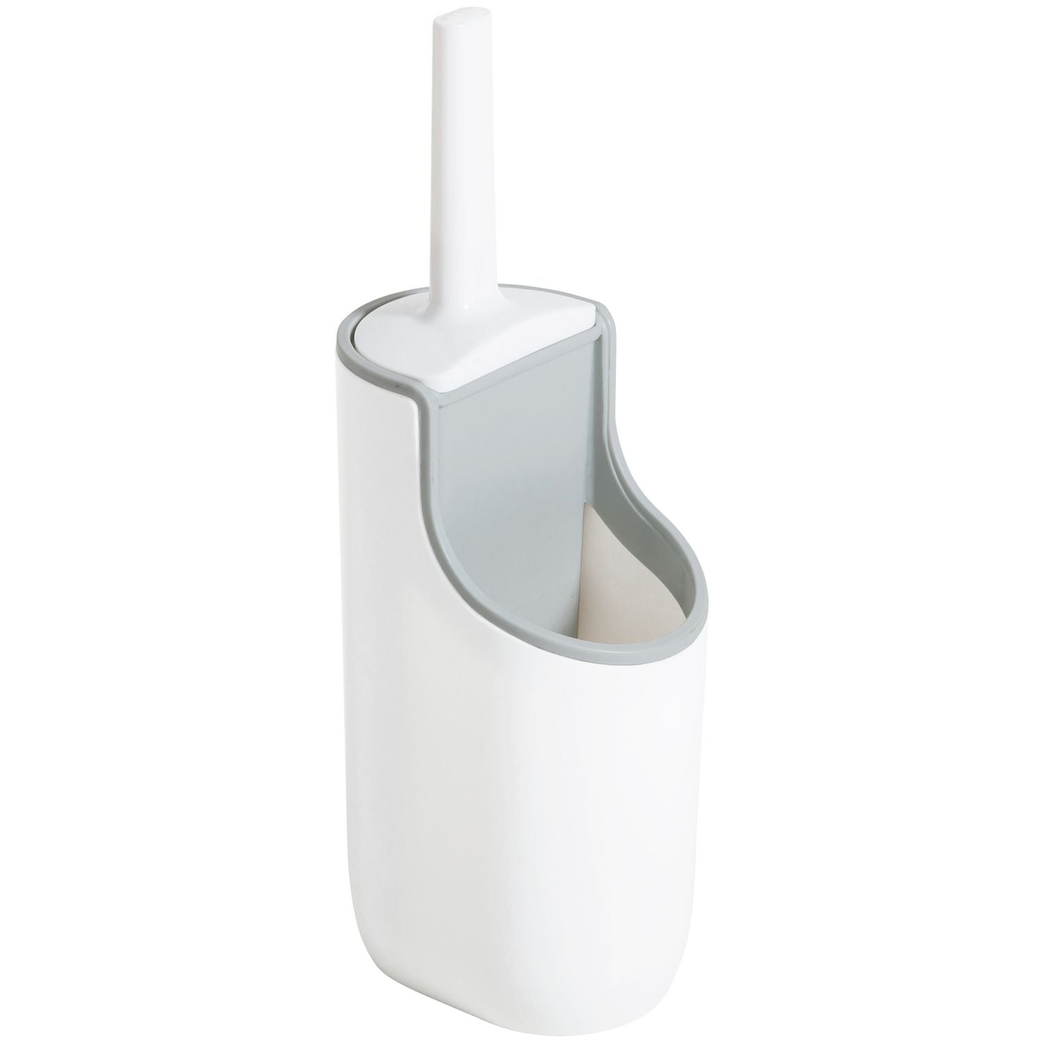 Addis white toilet brush with cleaner compartment (British brand)