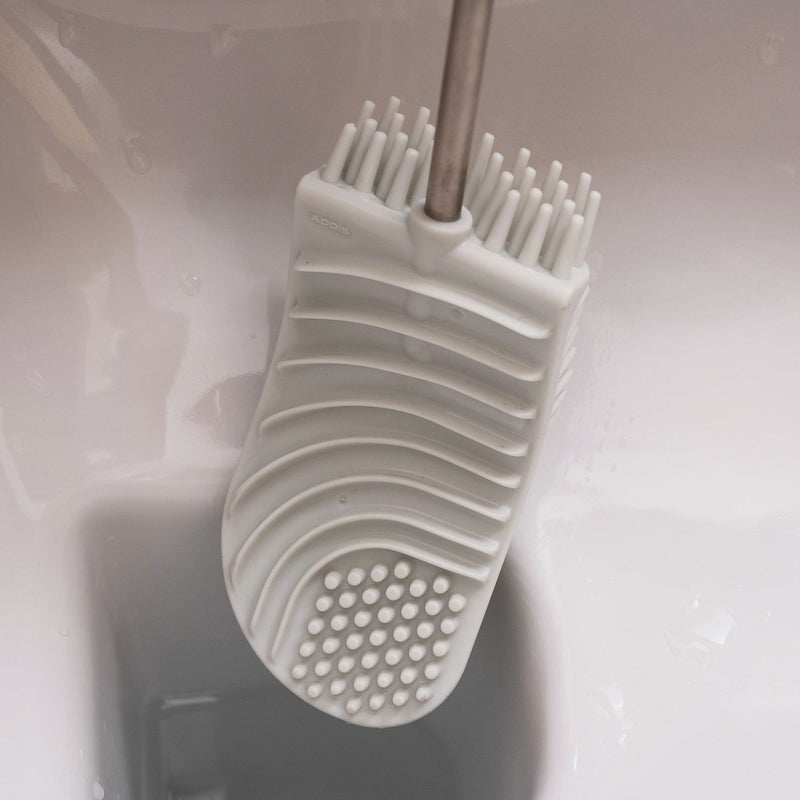 Addis white toilet brush with cleaner compartment (British brand)