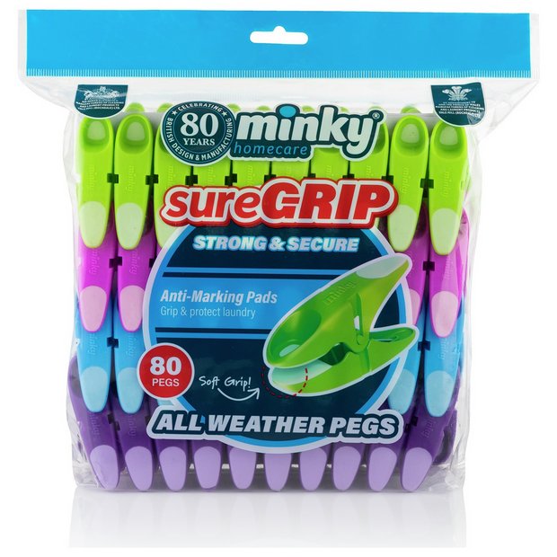 Minky Sure Grip clothes pegs pack of 80, imported from the UK