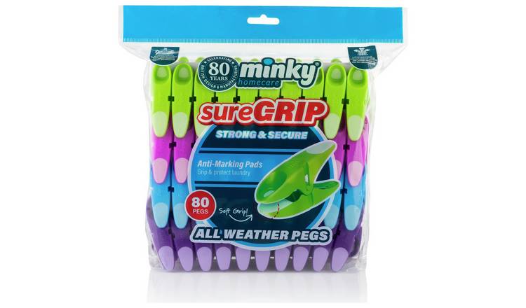 Minky Sure Grip clothes pegs pack of 80, imported from the UK