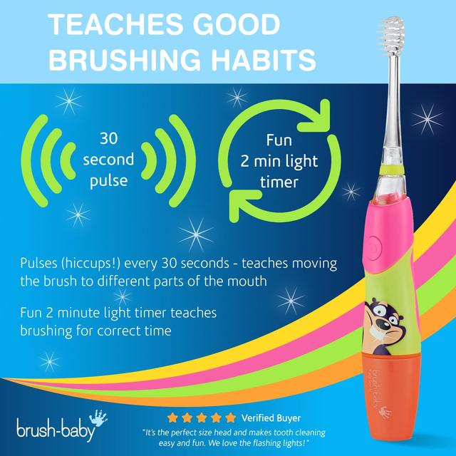 Brush Baby KidzSonic Pink Electric Toothbrush 3-6 Yrs GOODS M&S   