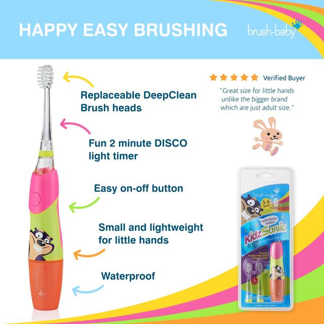 Brush Baby KidzSonic Pink Electric Toothbrush 3-6 Yrs GOODS M&S   