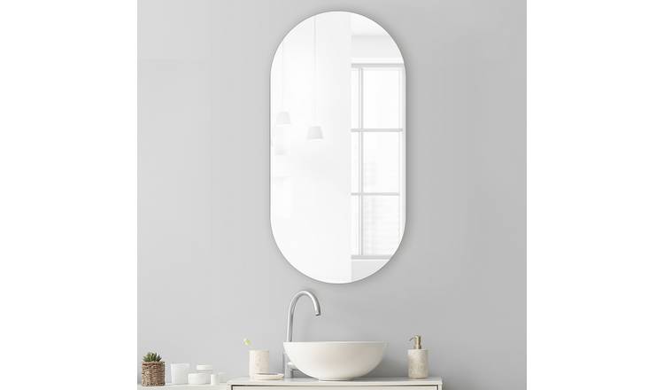 Innova oval rimless bathroom mirror 60x30cm (British brand)