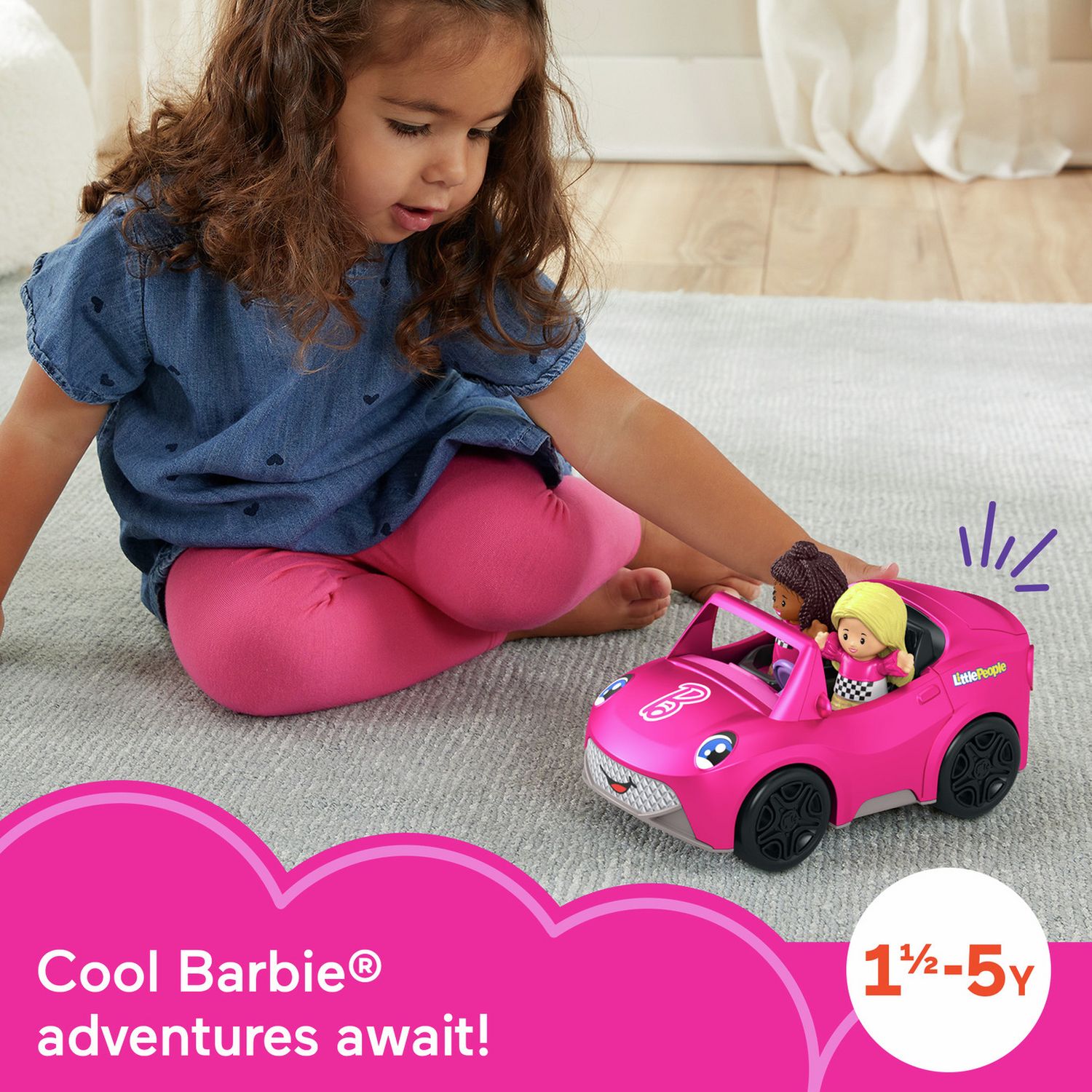 Fisher Price Little People Barbie convertible and figures, imported from the UK