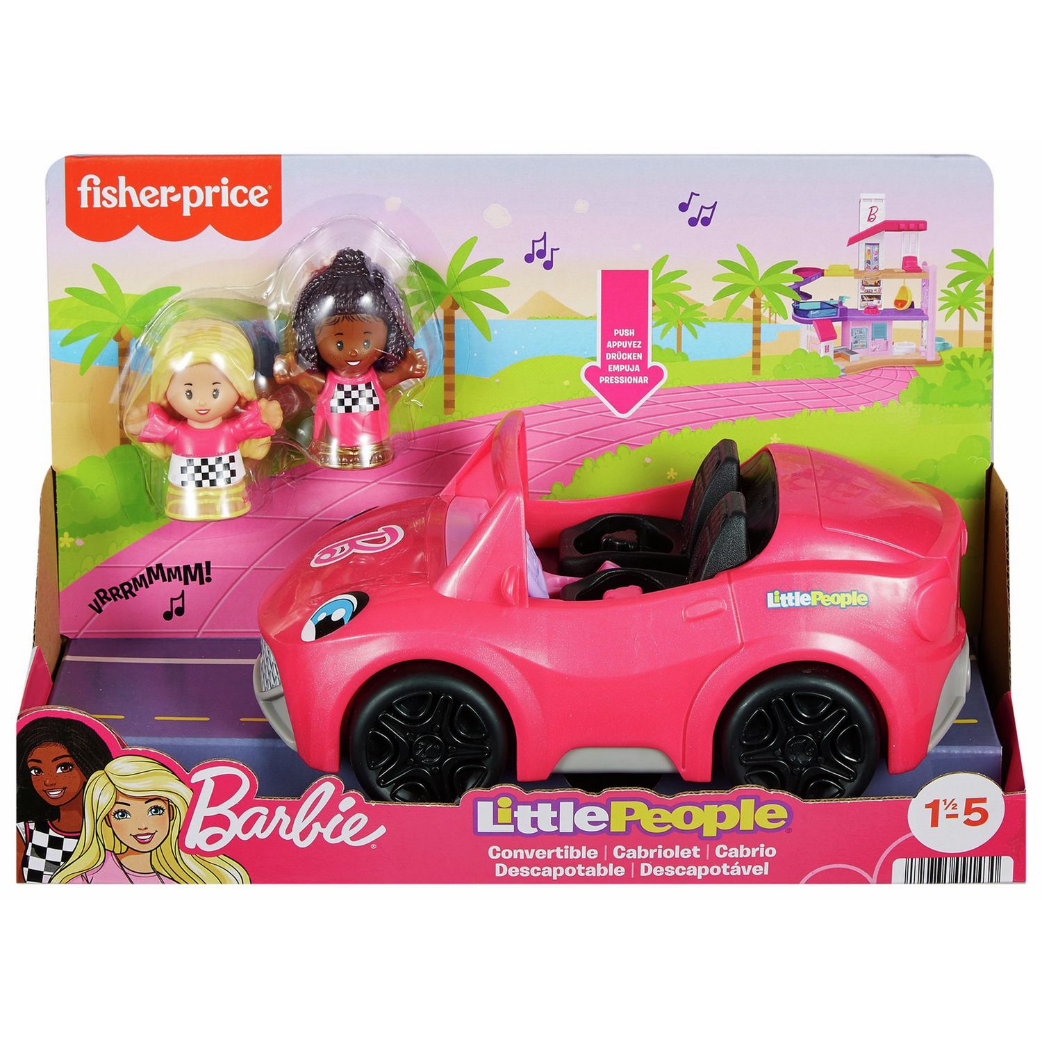 Fisher Price Little People Barbie convertible and figures, imported from the UK