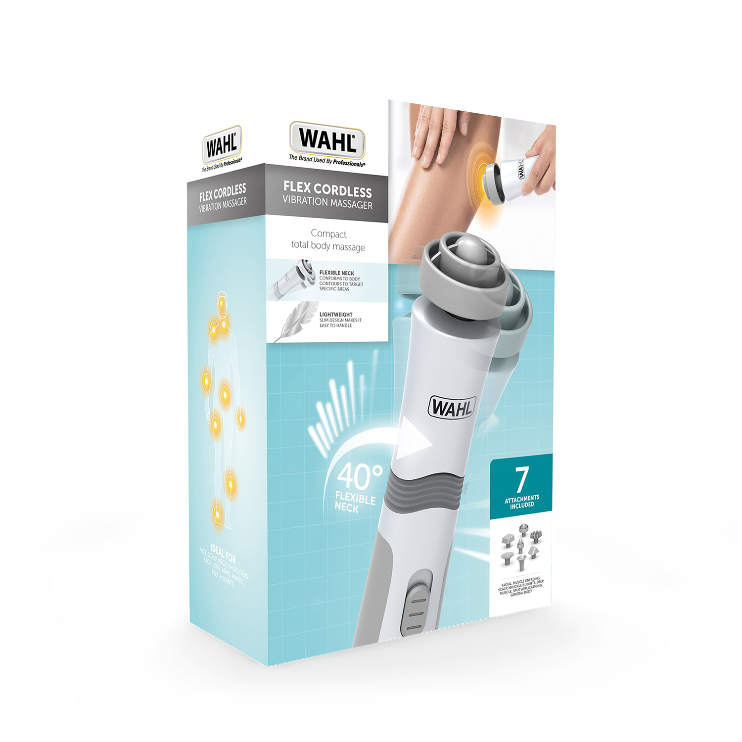 Wahl Flex cordless vibration massager with attachments - British product