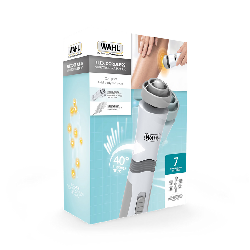 Wahl Flex cordless vibration massager with attachments - British product