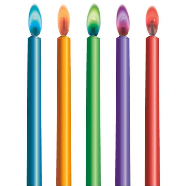 Colour Flame Birthday Candles With Holders   10 per pack GOODS M&S   