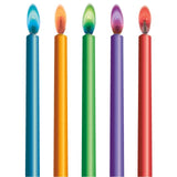 Colour Flame Birthday Candles With Holders   10 per pack GOODS M&S   