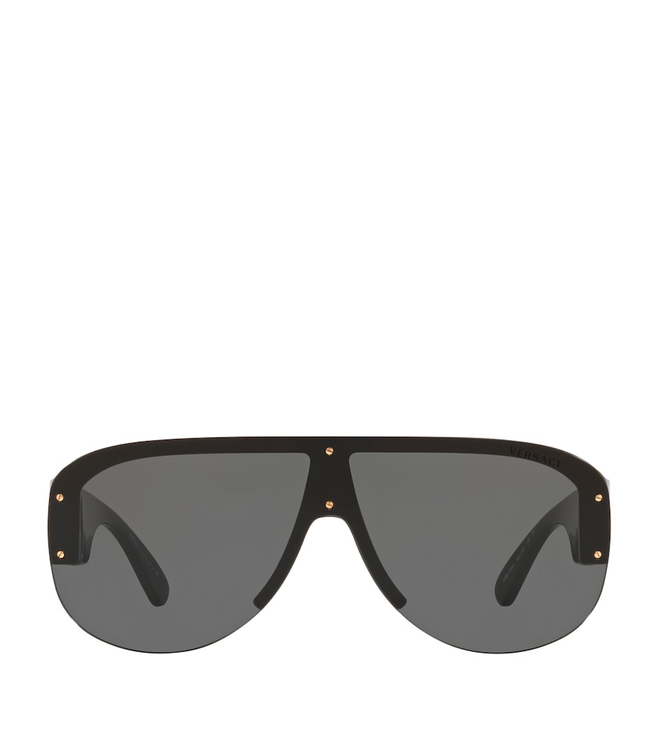 Versace aviator sunglasses featuring Medusa head and thick temples, UK version