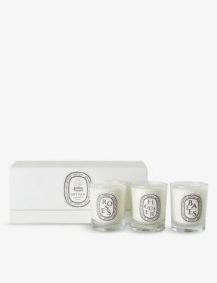 diptyque scented candle set mini three 70g candles (British brand)