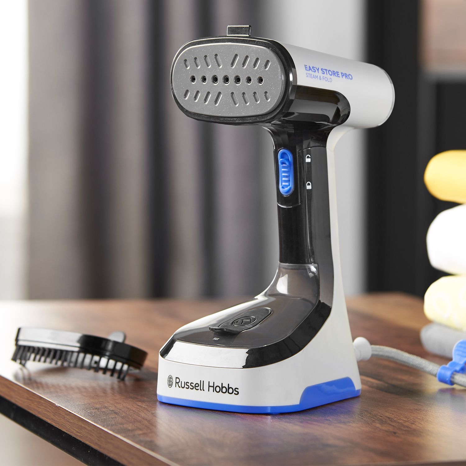 Russell Hobbs Steam Genie Easy Store garment steamer, imported from the UK