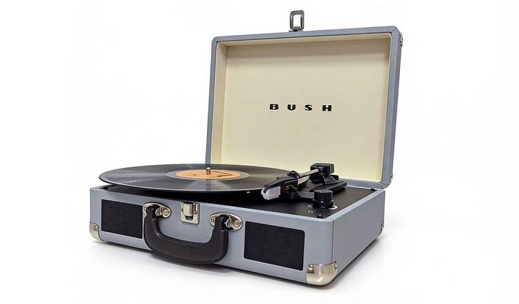 Bush classic record player in grey with built-in speakers - British product