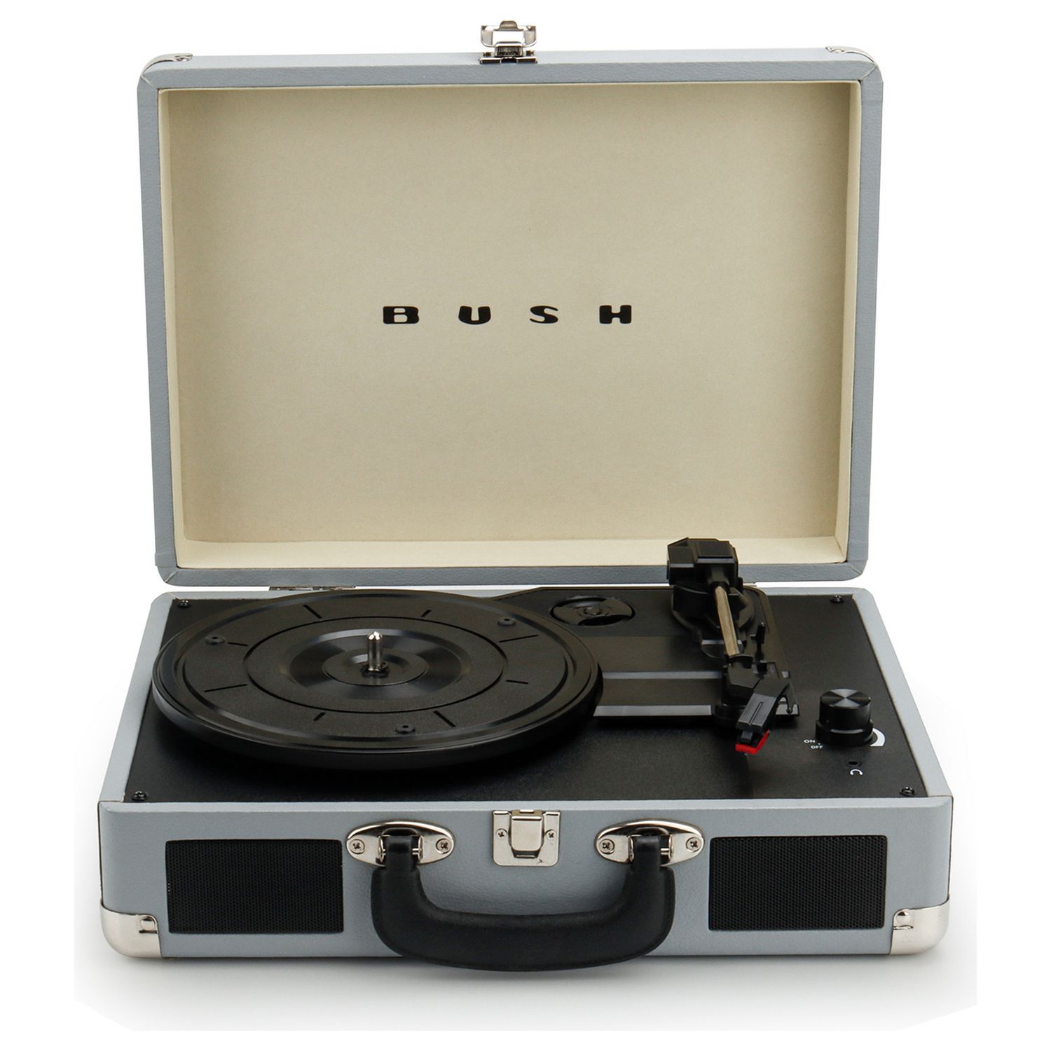 Bush classic record player in grey with built-in speakers - British product