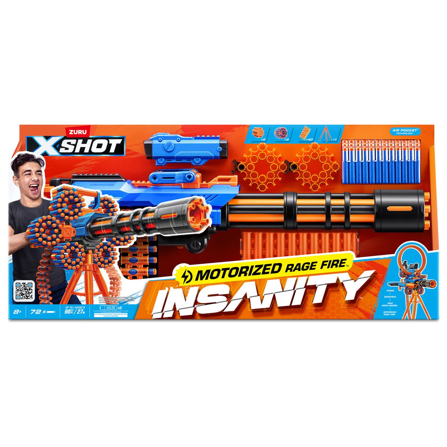 XSHOT Insanity Motorized Rage Fire blaster with 72 darts - British product