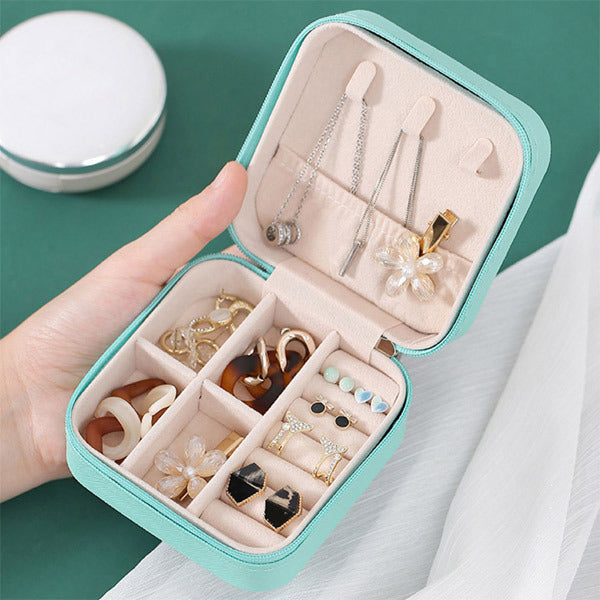 Livingandhome portable PU leather travel jewellery box, compact - British product