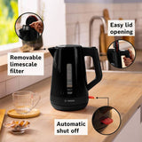 Bosch kettle 1.7L black, imported from the UK