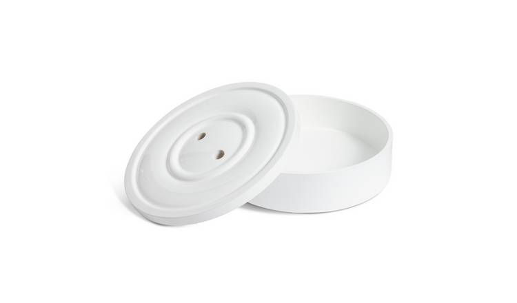 Habitat Button lacquered storage jar white - British product