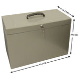 Cathedral Foolscap Metal File Box Grey, UK version