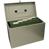 Cathedral Foolscap Metal File Box Grey, UK version