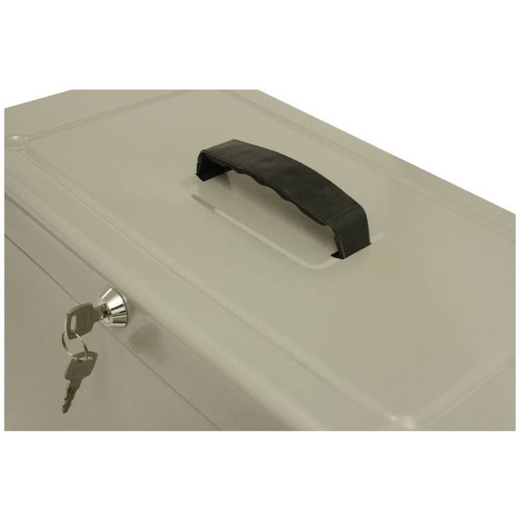 Cathedral Foolscap Metal File Box Grey, UK version