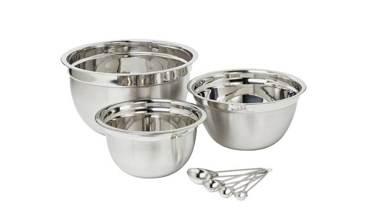 Argos Home mixing bowls set with spoons 3-piece (British brand)