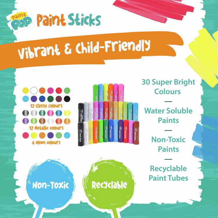 Paint Pop jumbo paint sticks 30 pieces, imported from the UK