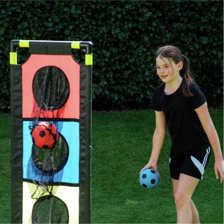 Football Flick Hero Target Tower indoor training game with three coloured footballs (British brand)