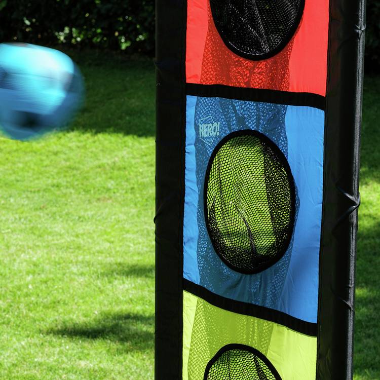 Football Flick Hero Target Tower indoor training game with three coloured footballs (British brand)