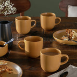Habitat stoneware mugs set of 4 mustard matte glaze, UK version